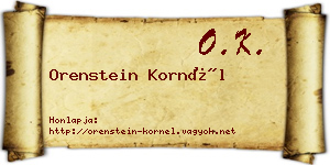 Orenstein Kornél névjegykártya